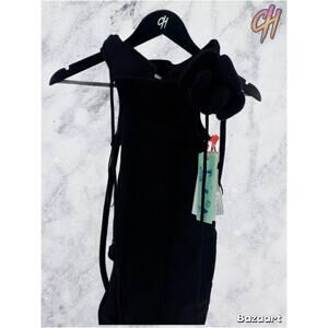 Off-White Peony Cut Out Rib Long Dress Black Size 38 (MSRP: $2259.00)
